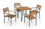 Table carrée et 4 chaises de jardin acacia clair Palino