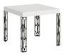 Table carrée extensible 4 à 12 places L 90 à 246 cm frêne blanc et pieds métal gris foncé Gisa