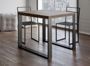 Table carrée extensible 4 à 6 places L 90 à 180 cm bois clair avec cadre et pieds métal anthracite Likro