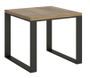 Table carrée extensible 4 à 6 places L 90 à 180 cm bois clair et pieds métal anthracite Likro