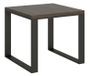 Table carrée extensible 4 à 6 places L 90 à 180 cm bois foncé et pieds métal anthracite Likro