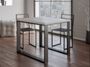 Table carrée extensible 90 à 180 cm blanc et métal anthracite Likro