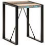Table carrée industrielle 60x60x75 cm bois recyclé massif et métal noir Vosa
