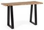 Table console bois d'acacia et pieds acier noir Amaly 130 cm