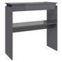Table console Gris brillant 80x30x80 cm