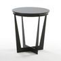 Table d'appoint bois et métal noir Farid H 55 cm