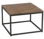 Table d'appoint bois massif foncé et métal noir Uchio L 60 cm
