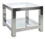 Table d' appoint carrée verre et métal argenté Licia L 60 cm