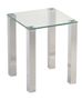Table d'appoint carrée verre et pieds métal chromé Tero - L 40 cm