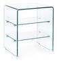 Table d'appoint carrée verre transparent 3 niveaux Iris L 50 cm