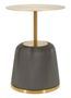 Table d'appoint grise avec plateau doré Perry