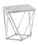 Table d'appoint rectangulaire marbre et pieds métal gris Coli L 50 cm