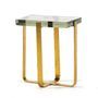Table d'appoint rectangulaire verre transparent et métal doré Carmen