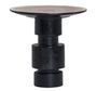 Table d'appoint ronde bois tropical clair et noir vieilli Scott