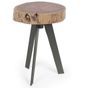 Table d'appoint ronde DENIA - Bois massif d'acacia & pieds acier gris