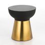 Table d'appoint ronde granit noir et métal doré Alex