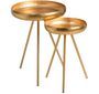 Table d'appoint ronde métal doré Orela - Lot de 2