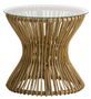 Table d'appoint ronde rotin clair et plateau en verre Alchi