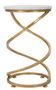 Table d’appoint spirale effet marbre métal doré design élégant