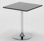 Table de bar carrée acier chrome et bois noir Kindar L 70 x P 70 x H 76.5 cm