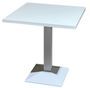 Table de bar carrée bois blanc et pied acier blanc Snooka 70 cm