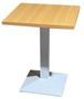 Table de bar carrée bois clair et pied acier blanc Snooka 70 cm