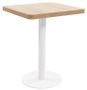 Table de bar carrée bois clair et pied métal blanc Kalas 60 cm