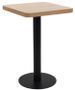 Table de bar carrée bois clair et pied métal noir Kalas 50 cm
