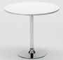 Table de bar ronde acier chromé et bois blanc Kindar D70xH76.5 cm