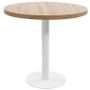 Table de bar ronde bois clair et pieds métal blanc Beth D 80 cm