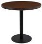 Table de bar ronde bois foncé et pieds métal noir Beth D 80 cm