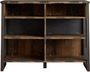 Table de bar vintage vieux bois usé et gris avec rivets 160 cm