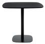 Table de bistrot carré bois noir et pieds acier noir Mooka 80 cm