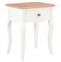 Table de chevet 1 tiroir bois clair pin massif blanc Dean