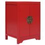 Table de chevet 2 portes paulownia massif rouge Firae