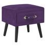Table de chevet velours violet et pieds pin massif Twilly