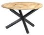 Table de cuisine manguier massif clair et pieds métal noir Sikor D 120 cm