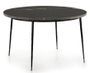 Table de cuisine ronde marbre et pieds métal noir D 125 cm