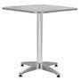 Table de jardin carrée métal argenté Alcie 80 cm