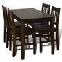 Table de salle à manger et 4 chaises pin massif marron Dina