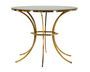 Table de salle à manger ronde en verre et métal doré Axel