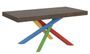Table design bois marron et pieds entrelacés multicouleurs 130 cm Artemis