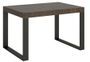 Table extensible 130 à 390 cm bois foncé et pieds métal anthracite Tiroz