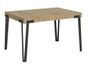 Table extensible 4 à 10 personnes bois clair et pieds métal anthracite L 130 à 234 cm Konta
