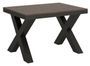 Table extensible 4 à 10 places L 120 à 224 cm bois noyer et cadre métal gris foncé Tsara