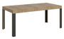 Table extensible 4 à 10 places L 130 à 234 cm bois clair et pieds métal gris foncé Liva