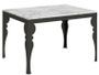 Table extensible 6 à 10 places L 120 à 224 cm blanc effet marbre et pieds gris foncé Patone