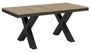 Table extensible 6 à 10 places L 120 à 224 cm bois clair et cadre métal gris foncé Tsara