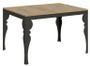 Table extensible 6 à 10 places L 120 à 224 cm bois naturel et pieds gris foncé Patone