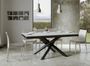 Table extensible 6 à 12 personnes blanc et pieds entrelacés anthracite L 160 à 264 cm Klass